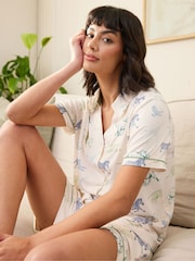 Chelsea Peers White Short Pyjamas Racing Animal Print Short Pyjamas Set - Image 2 of 5