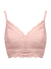 Pour Moi Pink Love To Lounge Lace and Modal Rib Non Wired Bra - Image 3 of 4