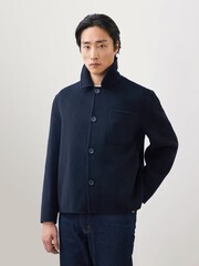 Percival Blue Double Faced Wool Overshirt - Image 1 of 9