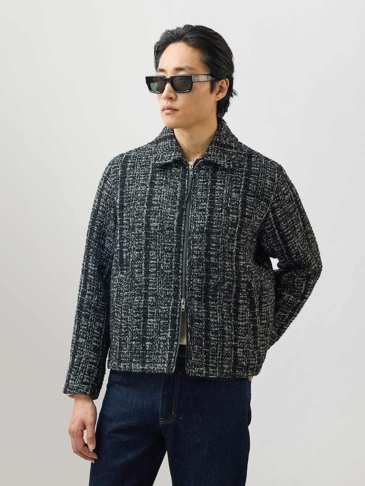 Percival Black Ingelo Zip Wool Boxy Jacket - Image 1 of 10