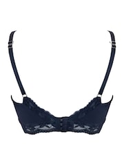 Pour Moi Blue Love To Lounge Lace and Modal Rib Non Wired Bra - Image 4 of 4