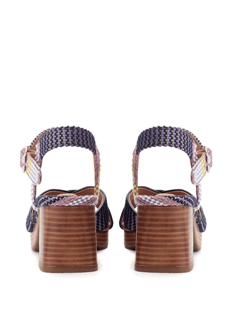 Bleu - Sandales Moda in Pelle Grechian Cross-over Comfort Platform - Image 3 of 4