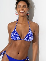 Pour Moi Blue Triangle Laguna Beach Reversible Bikini Top - Image 1 of 4