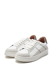 Moda in Pelle Sh Emery Zigzag Stitch Leather White Trainers - Image 3 of 5