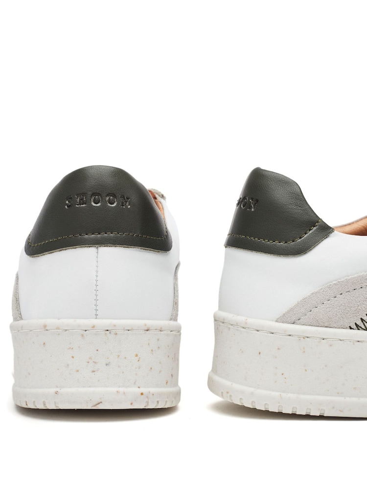 Moda in Pelle Sh Emery Zigzag Stitch Leather White Trainers - Image 5 of 5