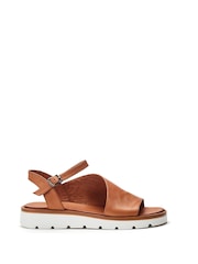 Moda in Pelle Moire Asymmetric Flexi Leather Sandals - Image 2 of 5