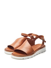 Moda in Pelle Moire Asymmetric Flexi Leather Sandals - Image 3 of 5