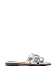 Moda in Pelle Liatris Woven Square Toe Leather Sandal - Image 2 of 5