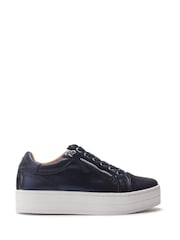 Moda in Pelle Barlli Contrast Topline Leather Trainers - Image 1 of 4