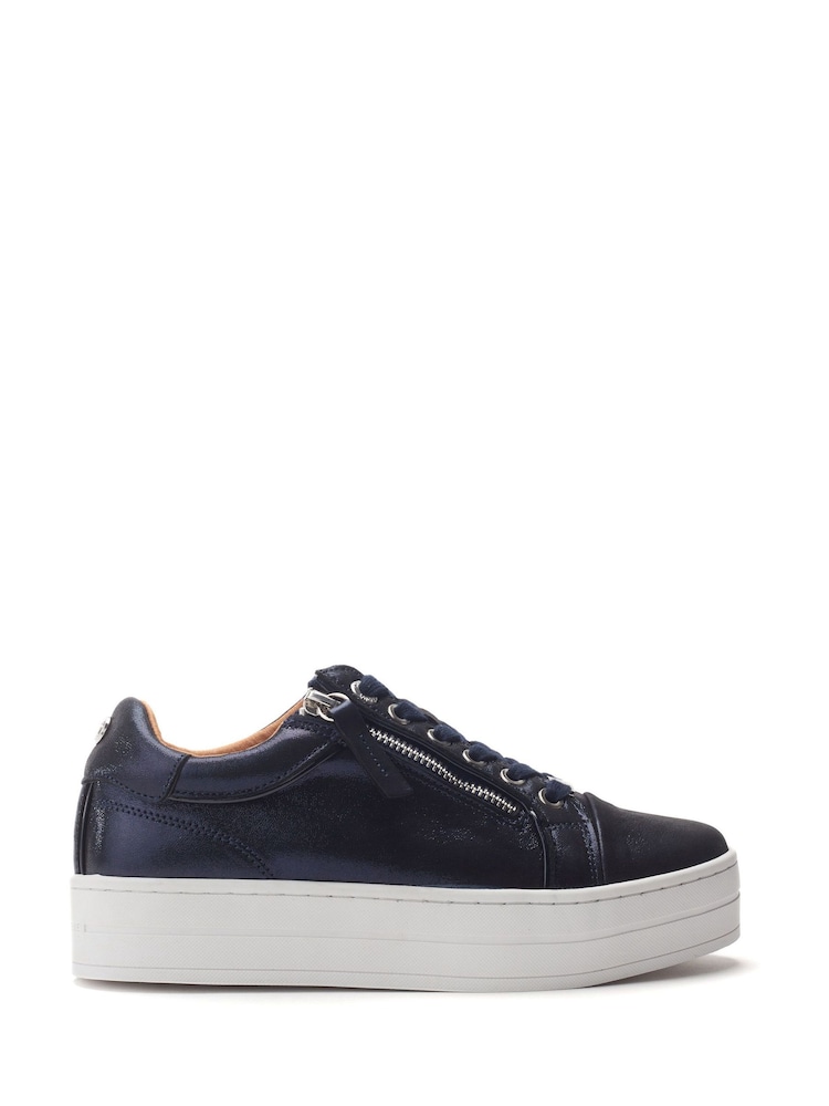 Moda in Pelle Barlli Contrast Topline Leather Trainers - Image 1 of 4