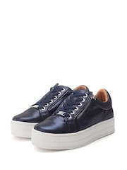 Moda in Pelle Barlli Contrast Topline Leather Trainers - Image 2 of 4