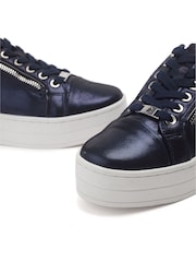 Moda in Pelle Barlli Contrast Topline Leather Trainers - Image 4 of 4