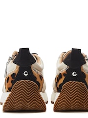 Moda in Pelle Animal Delphinea Multi Panel Zip And Lace Up Leather Trainers - Image 3 of 4