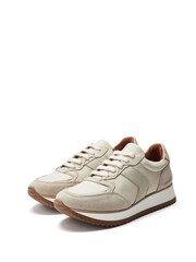 Moda in Pelle Eager Runner Style Leather White Trainers - Image 3 of 4