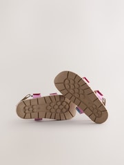 Pink Snake Print Two Strap Sandals - Image 3 of 5