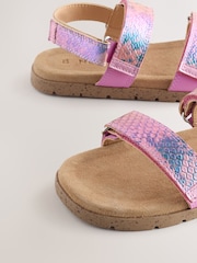 Pink Snake Print Two Strap Sandals - Image 5 of 5