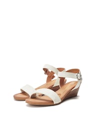 Blanco - Moda in Pelle Mayapple Heel Clip Wedges Strappy Leather Sandals - Imagen 2 de 4