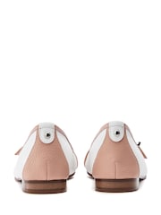 Moda in Pelle Blue Frost Peep Toe Flat Shoes With Buckle - Image 4 of 4
