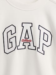 Gap White VintageSoft Cropped Elbow-Sleeve Sweatshirt - Image 4 of 4