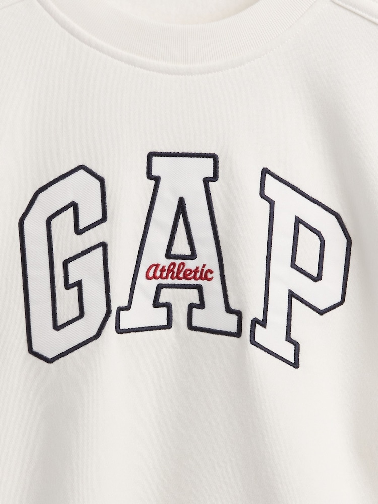Gap White VintageSoft Cropped Elbow-Sleeve Sweatshirt - Image 4 of 4