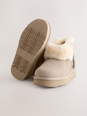 Mink Brown Water Repellent Suede Pull on Boots - Image 3 of 5