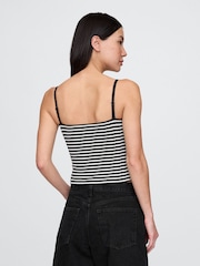 Gap Black/White Stripe CloseKnit Cropped Tube Top - Image 2 of 4