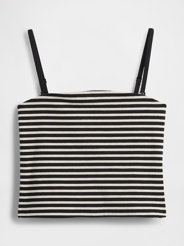 Gap Black/White Stripe CloseKnit Cropped Tube Top - Image 4 of 4