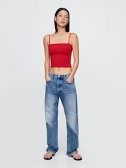 Gap Red CloseKnit Cropped Tube Top - Image 3 of 4
