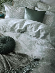 Laura Ashley Duckegg Green Tatton 200 Thread Count Duvet Cover and Pillowcase Set - Image 3 of 7