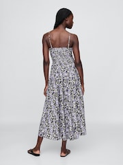 Gap Purple Floral V-Neck Midi Dress - Image 2 of 5