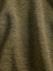 Gap Khaki Green Linen-Blend Cropped V Neck T-Shirt - Image 5 of 5