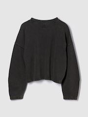 Gap Black Heavyweight French Terry Barrel-Sleeve Sweatshirt - Image 2 of 2