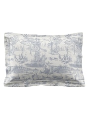 Laura Ashley Set of 2 Chambray Blue Braysmith Toile 200 Thread Pillowcases - Image 3 of 3
