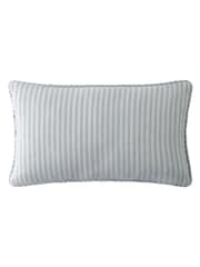 Laura Ashley Slate Blue Cornish Chenille Stripe Cushion - Image 4 of 5
