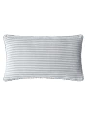 Laura Ashley Slate Blue Cornish Chenille Stripe Cushion - Image 5 of 5