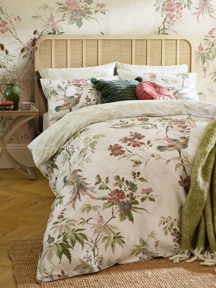 Laura Ashley MultiSage Attleton 220 Thread Count Duvet Cover and Pillowcase set - Image 1 of 9