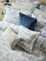 Laura Ashley Chambray Blue Braysmith Toile 200 Thread Count Duvet Cover and Pillowcase Set - Image 3 of 5