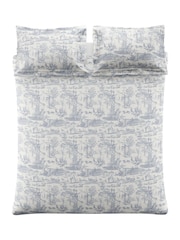 Laura Ashley Chambray Blue Braysmith Toile 200 Thread Count Duvet Cover and Pillowcase Set - Image 4 of 5