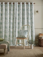 Laura Ashley Dark Sage Tuileries Blackout Eyelet Curtains - Image 2 of 4