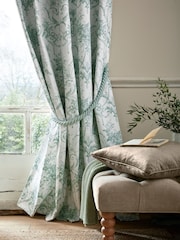 Laura Ashley Dark Sage Tuileries Blackout Eyelet Curtains - Image 4 of 4