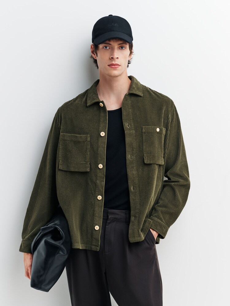 Folk Green Patch Chunky Cord Overshirt - Image 1 of 1