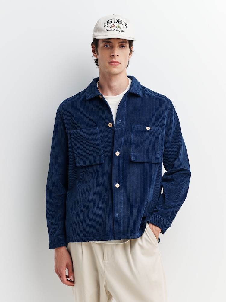 Folk Blue Patch Chunky Cord Overshirt - Image 1 of 7 Folk Blue Patch Chunky Cord Overshirt - Image 1 of 7