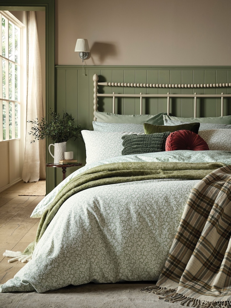 Laura Ashley Sage Sweet Alyssum Duvet Cover and Pillowcase Set - Image 1 of 6