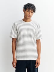 Folk Natural Short Sleeve Textured Stripe T-Shirt - Image 1 of 5