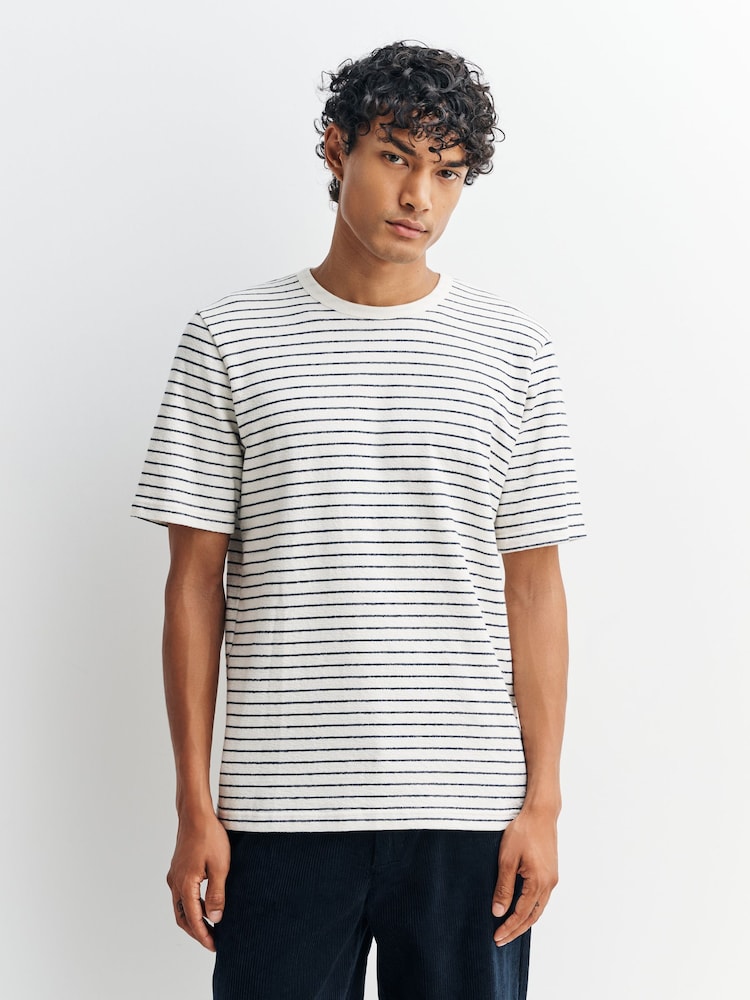 Folk Natural Short Sleeve Textured Stripe T-Shirt - Image 1 of 5