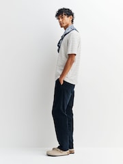 Folk Natural Short Sleeve Textured Stripe T-Shirt - Image 4 of 5