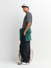 Folk Black Short Sleeve Textured Stripe T-Shirt - Image 3 of 5