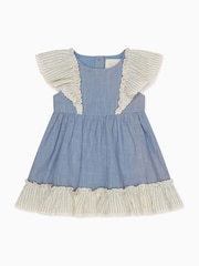 MORI Blue 100% Cotton Muslin Dress Set - Image 2 of 4