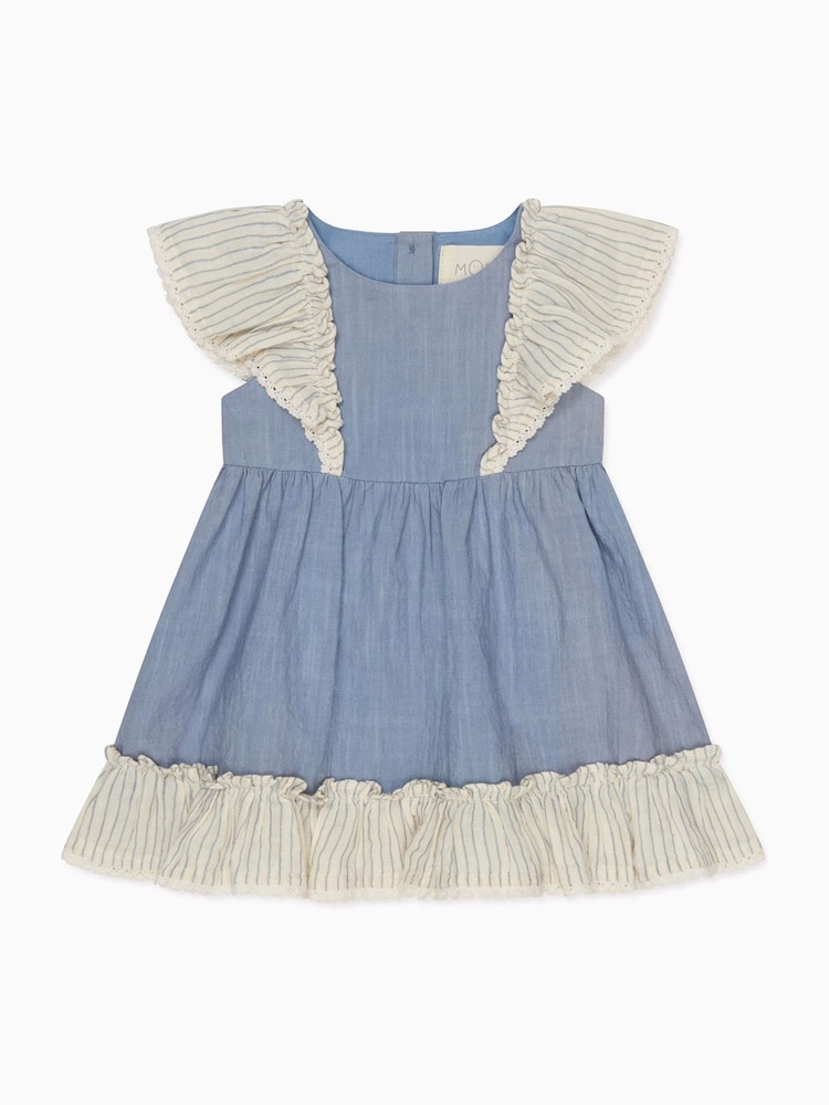 MORI Blue 100% Cotton Muslin Dress Set - Image 2 of 4