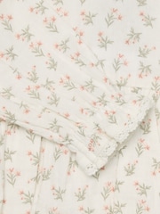 MORI Green Floral 100% Cotton Muslin Blouse Top - Image 2 of 2